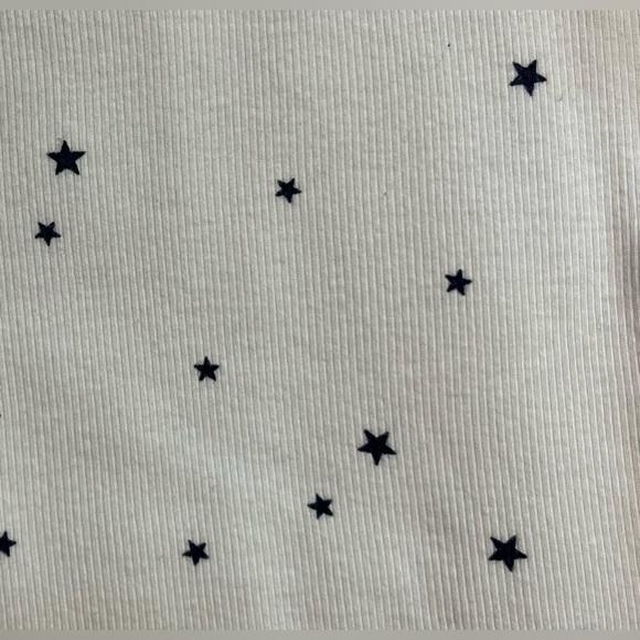 GAP Scoop Neck Ribbed Tank White with Navy Star Print - Picture 3 of 4